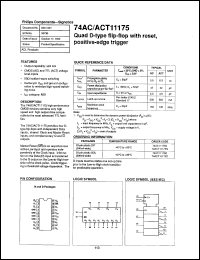 datasheet for 74ACT11175N by Philips Semiconductors