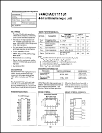 datasheet for 74ACT11181D by Philips Semiconductors