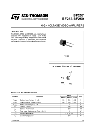 datasheet for BF257 by SGS-Thomson Microelectronics