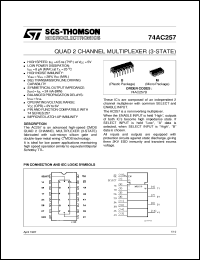 datasheet for 74AC257 by SGS-Thomson Microelectronics