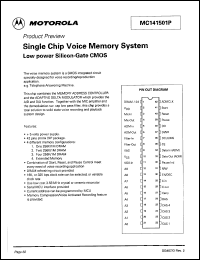 datasheet for MC141501P by Motorola