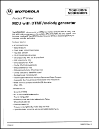 datasheet for MC68HC705F6 by Motorola