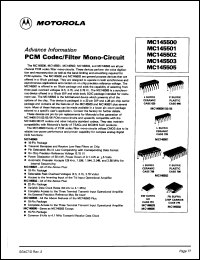 datasheet for MC145500L by Motorola