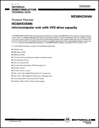 datasheet for MC68HC05M6 by Motorola
