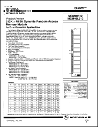 datasheet for MCM40512S70 by Motorola