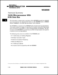 datasheet for MC68008C by Motorola