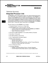 datasheet for MC68340 by Motorola