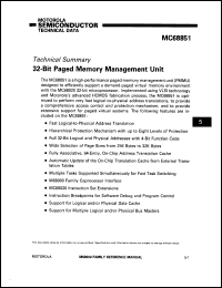 datasheet for MC68851 by Motorola