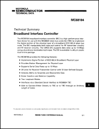 datasheet for MC68184 by Motorola