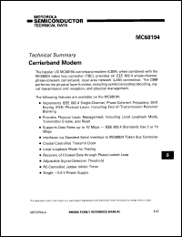 datasheet for MC68194 by Motorola