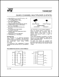 datasheet for 74VHC257 by SGS-Thomson Microelectronics