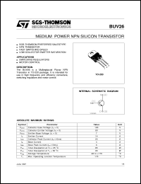 datasheet for BUV26 by SGS-Thomson Microelectronics