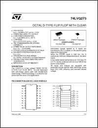 datasheet for 74LVQ273 by SGS-Thomson Microelectronics