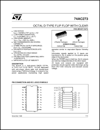 datasheet for 74AC273 by SGS-Thomson Microelectronics