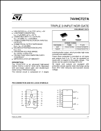 datasheet for 74VHCT27A by SGS-Thomson Microelectronics