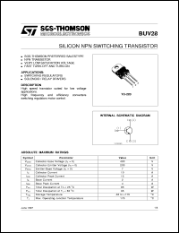 datasheet for BUV28 by SGS-Thomson Microelectronics