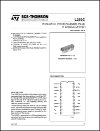 datasheet for L293C by SGS-Thomson Microelectronics