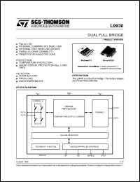 datasheet for L9930 by SGS-Thomson Microelectronics
