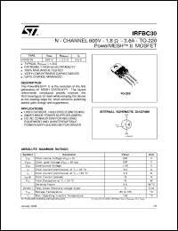 datasheet for IRFBC30 by SGS-Thomson Microelectronics