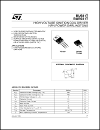 datasheet for BU931T by SGS-Thomson Microelectronics