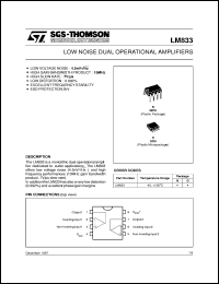 datasheet for LM833 by SGS-Thomson Microelectronics