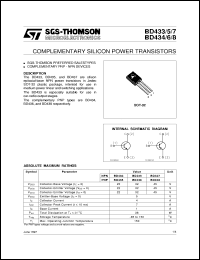 datasheet for BD433 by SGS-Thomson Microelectronics