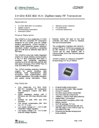 datasheet for CC2420 by Texas Instruments