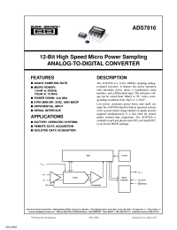 datasheet for ADS7816B
 by Texas Instruments