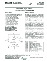 datasheet for OPA380A by Texas Instruments