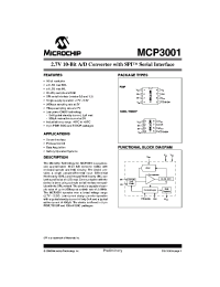 datasheet for MCP3001-I/MS
 by Microchip Technology, Inc.