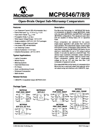 datasheet for MCP6546-ILT
 by Microchip Technology, Inc.