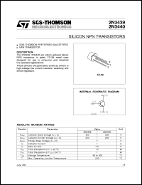 datasheet for 2N3439 by SGS-Thomson Microelectronics