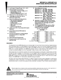 datasheet for MSP430C1121IPW by Texas Instruments