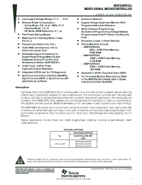 datasheet for MSP430FE423 by Texas Instruments