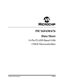 datasheet for PIC16F630-E/SL
 by Microchip Technology, Inc.