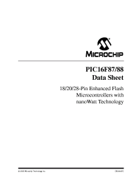 datasheet for PIC16F88-I/PREL
 by Microchip Technology, Inc.