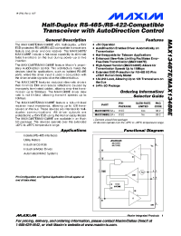 datasheet for MAX13487E
 by Maxim Integrated Producs