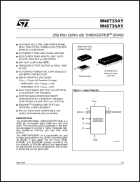 datasheet for M48T35AY by SGS-Thomson Microelectronics