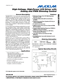 datasheet for MAX16831ATJ by Maxim Integrated Producs