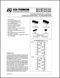 datasheet for M74HC365 by SGS-Thomson Microelectronics