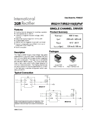 datasheet for IRS2117STRPBF by International Rectifier