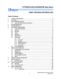 datasheet for W79E822BSG by Winbond Electronics