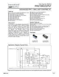 datasheet for IRS2168DSTRPBF by International Rectifier