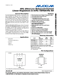 datasheet for MAX15006AASA+
 by Maxim Integrated Producs