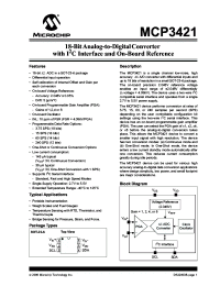datasheet for MCP3421 by Microchip Technology, Inc.