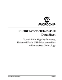 datasheet for PIC18F2550-E/SO
 by Microchip Technology, Inc.