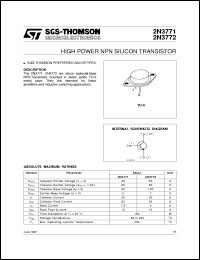 datasheet for 2N3771 by SGS-Thomson Microelectronics