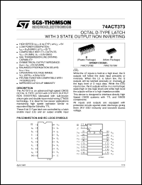 datasheet for 74ACT373 by SGS-Thomson Microelectronics