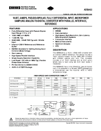 datasheet for ADS8422 by Texas Instruments