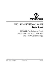 datasheet for PIC18LF2423
 by Microchip Technology, Inc.